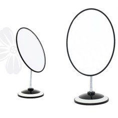 Oglinda pentru machiaj, forma ovala, inaltime 29 cm, rama neagra