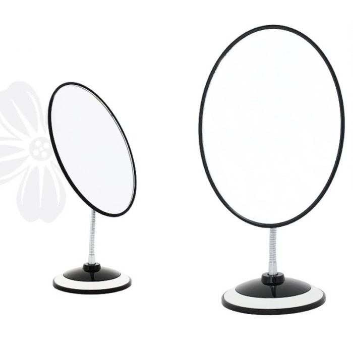 Oglinda pentru machiaj, forma ovala, inaltime 29 cm, rama neagra