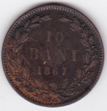 Moneda Romania 10 Bani 1867 H - Numismatica