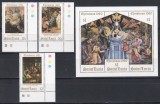 St. Lucia 1980 - Crăciun - Picturi de Bruegel, Murillo, Battista, Serie + Colita, MNH