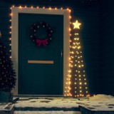 Decorațiune Crăciun brad conic, 84 LED-uri, alb cald, 50x150 cm