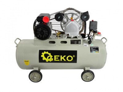 Compresor 100L, 9bar, 390l/min, 2 iesiri, GEKO G80302 foto