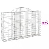 Cumpara ieftin Cosuri gabion arcuite 25 buc. 200x30x120/140 cm fier galvanizat