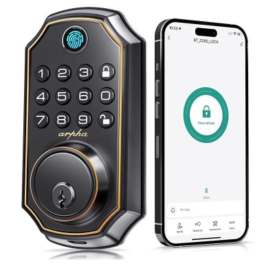 Incuietoare inteligenta Arpha, Amprenta, Aplicatie smart, PIN, Wifi, Bluetooth, Cheie, Tuya foto