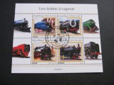 6 Locomotive cu Abur Istorice, 1000F, obliterat . Togo 2022 Bloc de Timbre Poștale, Transporturi, Stampilat