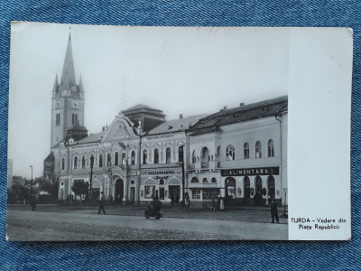 144 - Turda - Vedere din Piata Republicii / jud Cluj / carte postala RPR foto