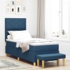 VidaXL Pat cu arcuri cu saltea albastru 80 x 200 cm țesătură 3344337