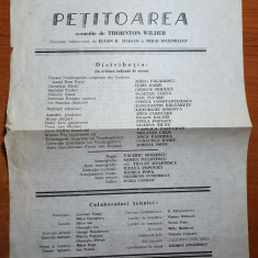afis teatrul de comedie-petitoarea 1980-iurie darie,george mihaita,stela popescu
