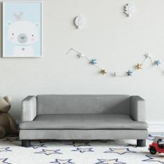 Canapea pentru copii, gri deschis, 80x45x30 cm, catifea GartenMobel Dekor