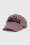 Cumpara ieftin Armani Exchange sapca culoarea violet, neted