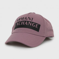 Armani Exchange sapca culoarea violet, neted