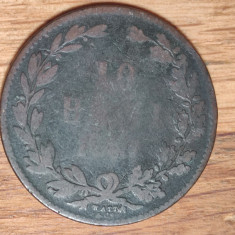 Romania - moneda de colectie istorica - 10 bani 1867 Watt - patina timpului !