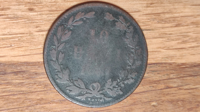 Romania - moneda de colectie istorica - 10 bani 1867 Watt - patina timpului !