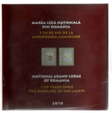 Album filatelic - Marea Lojă națională din Rom&acirc;nia - 130 de ani de la aprinderea luminilor (bilingv) - 2010, &icirc;n folie