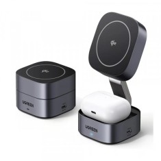 Incarcator Retea Wireless UGREEN W702 3in1, 20W, 1.67A, 1 x USB-C, Negru