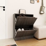 Pantofar 2 usi vidaXL stejar sonoma gri 59x24x74 cm lemn prelucrat organizator suport pantofi