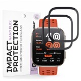 Folie Protectie Techsuit Nano Flex pentru Amazfit Bip 6, Set 2 bucati, Plastic, Neagra