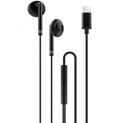 Handsfree Casti In-Ear XO Design EP29, Cu microfon, USB Type-C, Negru foto