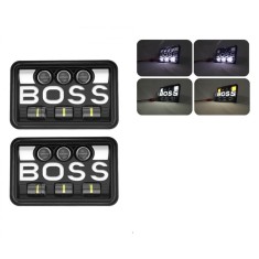 Set de 2 bucati, LED halogen universal 5 , 12V-24V faza scurta lunga cu DRL lumini de zi, semnalizator alb-galben 9600lm pentru ATV, jeep, camion, tra