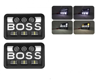 Set de 2 bucati, LED halogen universal 5 , 12V-24V faza scurta lunga cu DRL lumini de zi, semnalizator alb-galben 9600lm pentru ATV, jeep, camion, tra foto