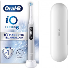 Periuta de dinti electrica Oral-B iO6 cu Tehnologie Magnetica si Micro-Vibratii, Inteligenta artificiala, Display led interactiv, Senzor de presiune S