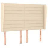Cumpara ieftin Tablie de pat cu aripioare, crem, 147x23x118/128 cm, textil