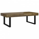 Cumpara ieftin Masuta de cafea, maro inchis &amp; negru, 120x60x40 cm, MDF si fier