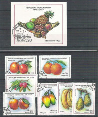 Madagascar 1992 Fruits, set+imperf.sheet, used G.194 foto