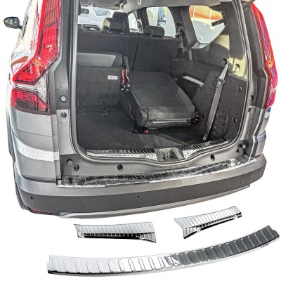 Set de 2 protectii bara spate si interior portbagaj crom premium pentru Dacia Jogger din 2021 foto