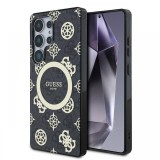 Guess Husa 4G Gold Electroplated Peony Pattern Samsung Galaxy S25 Ultra Negru