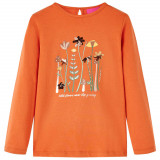 Tricou pentru copii cu m&acirc;neci lungi, portocaliu ars, 92, vidaXL