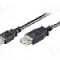 Cablu USB A mufa, USB A soclu, USB 2.0, lungime 3m, negru, Goobay - 68904