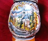 HALBA CERAMICA CU COBALT SI CAPAC ZINC DECOR RAMSAU GERMANIA 17.5 CM
