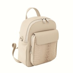 Rucsac dama din piele naturala, crem, DR1136C foto