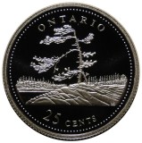 D2 Canada 25 cents 1992/ 125th Anniversary of Canadian Confederation/Yukon/argint .925 ,6 g / /Proof