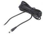 Cablu DC 5,5/2,5 mm 2x0,5mm2 negru 3m -20&divide;80&deg;C