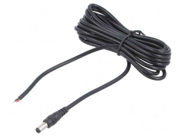 Cablu DC 5,5/2,5 mm 2x0,5mm2 negru 3m -20&divide;80&deg;C