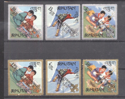 Bhutan 1967 Scouting World jamboree overprint Mi.155-160 MNH U.075 foto