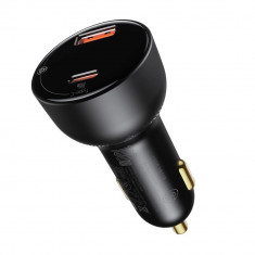 Baseus Superme &icirc;ncărcător auto rapid USB / USB tip C 100W PPS Quick Charge Power Delivery negru (CCZ