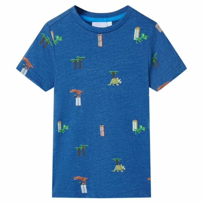 Tricou pentru copii, albastru &icirc;nchis melanj, 128