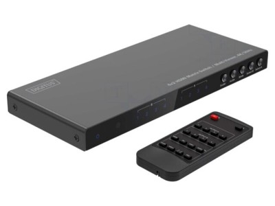 DIGITUS Switch HDMI 1.4 HDCP 1.4 4K UHD 2160p cu telecomandă și alimentator negru foto
