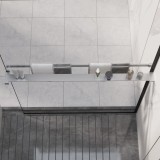 Raft Duș Cabină Crom Aluminiu 100 cm vidaXL - Suport Prosoape, Șampon, Condiționer - Montare Perete Sticlă 6/8/10mm