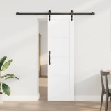 Ușa Glisantă cu Set de Hardware Alb 61x198.5 cm Lemn de Pin Solid