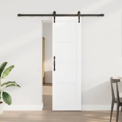Ușa Glisantă cu Set de Hardware Alb 61x198.5 cm Lemn de Pin Solid foto