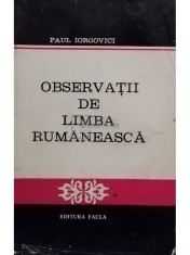 Paul Iorgovici - Observatii de limba rumaneasca (Editia: 1979) foto