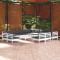 vidaXL Set mobilier grădină cu perne, 14 piese, alb, lemn masiv pin 3096894