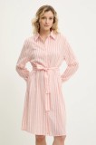Answear Lab rochie din amestec de mătase culoarea roz, mini, dreaptă