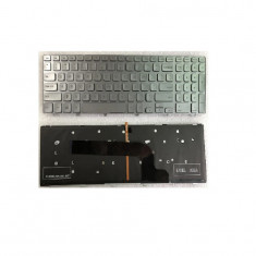 Tastatura laptop noua Dell Inspiron 15-7000 Series 7537 SILVER FRAME SILVER (Backlit, OEM Win8)