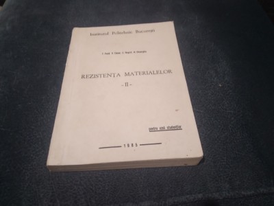T PANA - REZISTENTA MATERIALELOR VOL II 1985 foto
