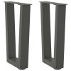 VidaXL Picioare pentru măsuță de cafea &icirc;n formă de V, 2 buc., antracit, 28x(42-43,3) cm, oțel